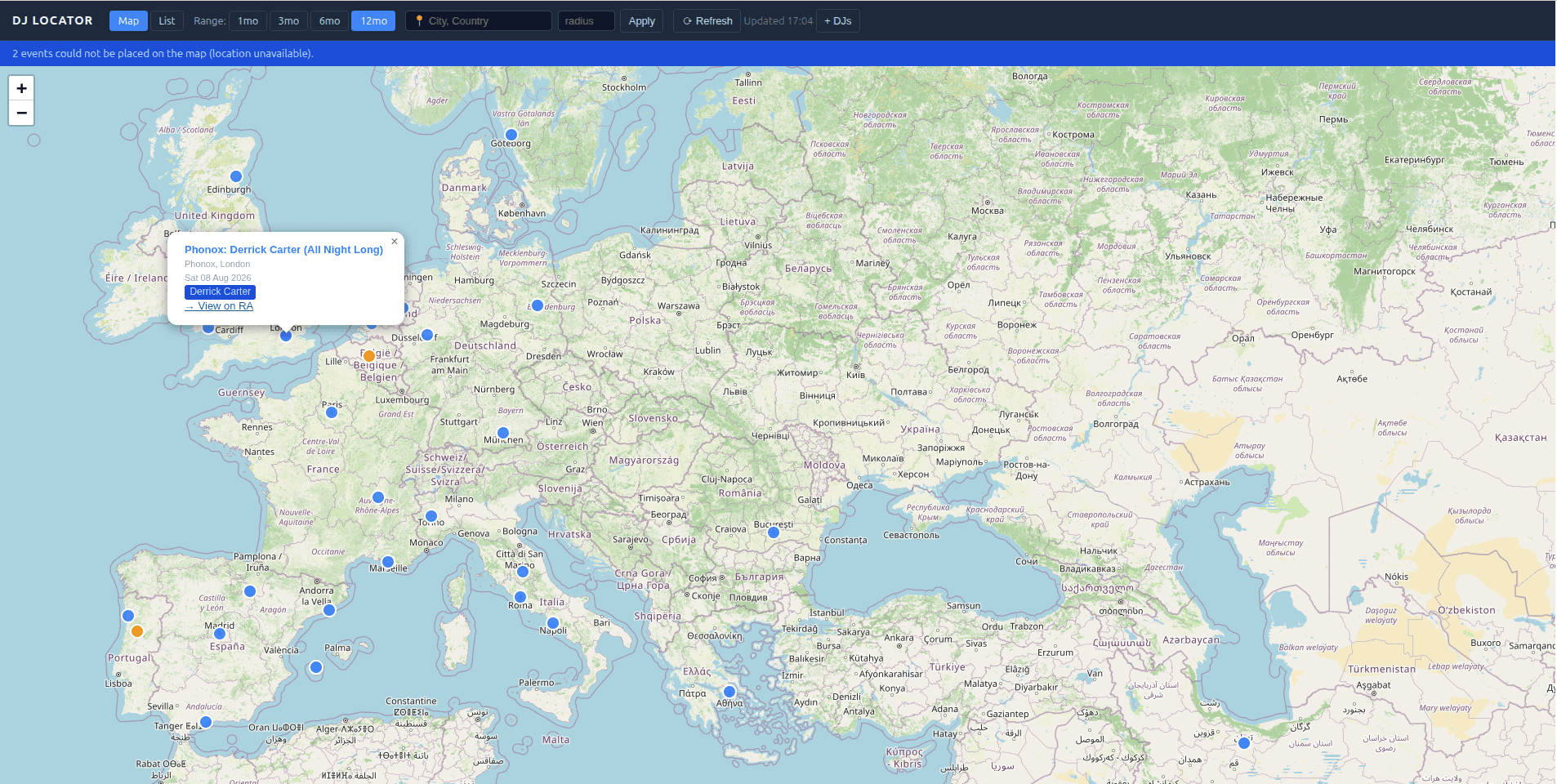 DJ Locator screenshot