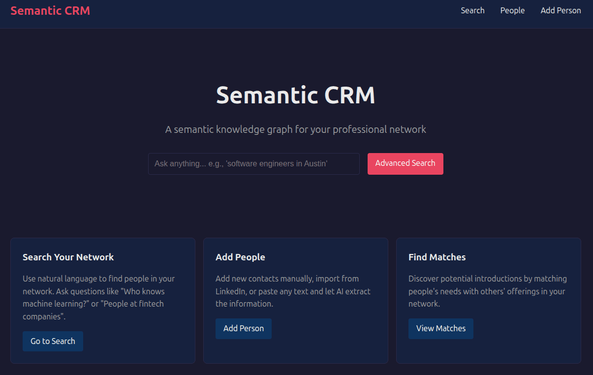 Semantic CRM screenshot